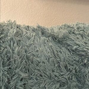 Fluffy Blue Shag Pillow